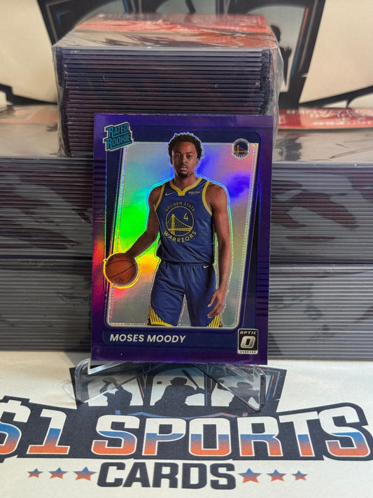 2021 Donruss Optic (Purple Prizm, Rated Rookie) Moses Moody #184