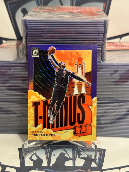 2021 Donruss Optic (Purple Prizm, T-Minus 3, 2, 1) Paul George #9