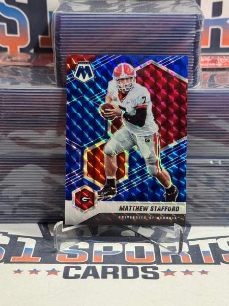 2021 Panini Mosaic Draft Picks (Blue Mosaic Prizm 21/75) Matthew Stafford 45