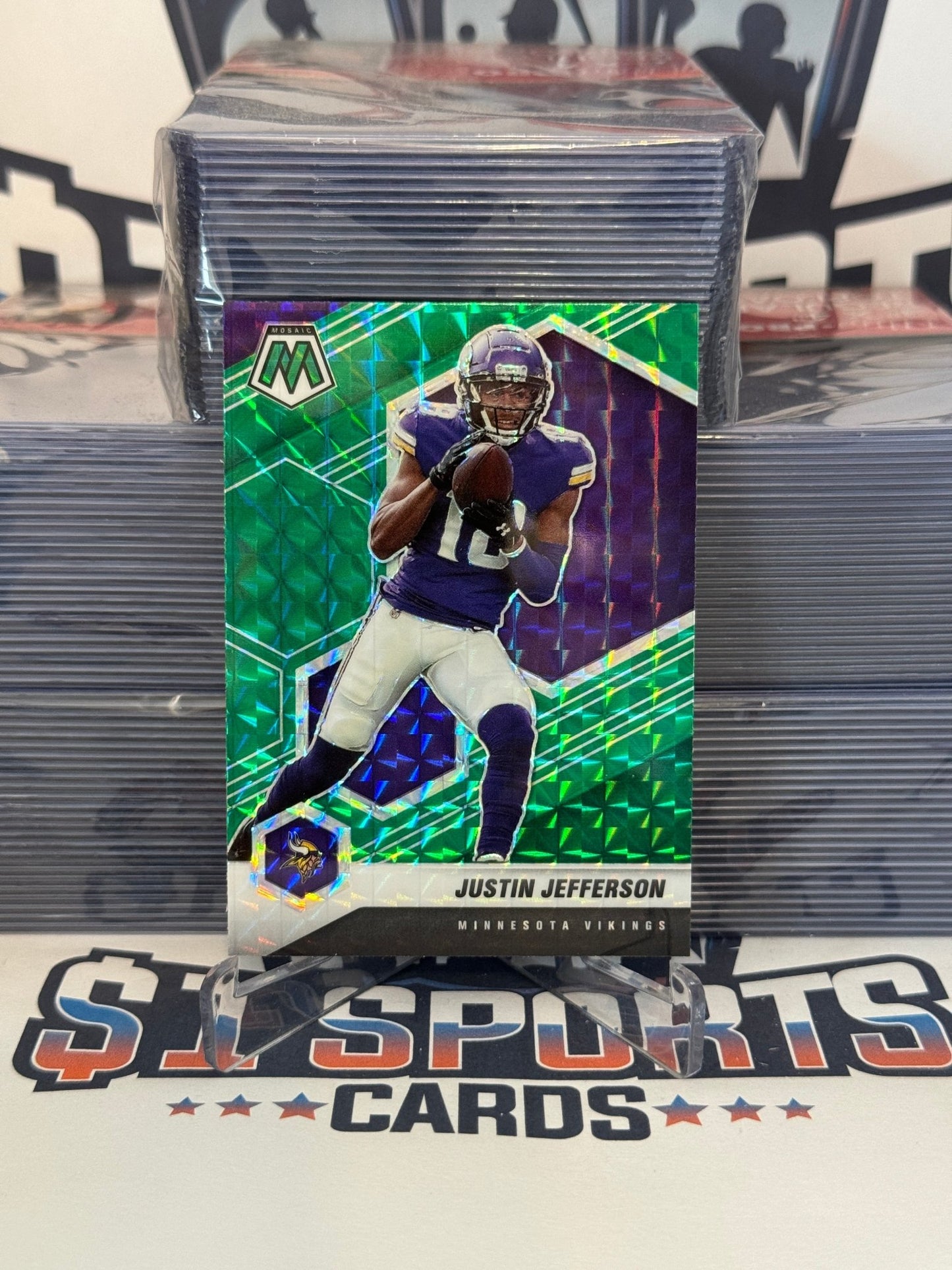 2021 Panini Mosaic (Green Prizm) Justin Jefferson #132