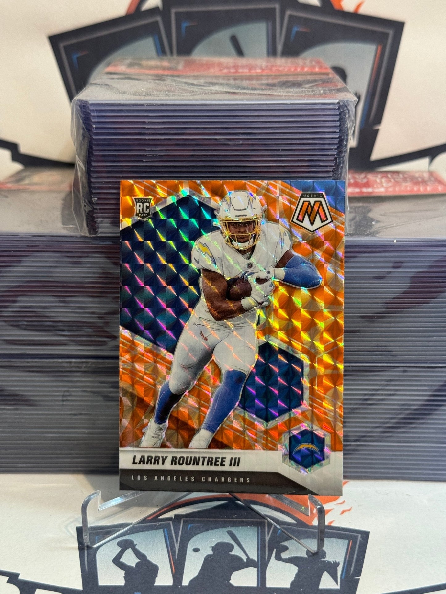 2021 Panini Mosaic (Orange Reactive Prizm) Larry Roundtree III Rookie #378