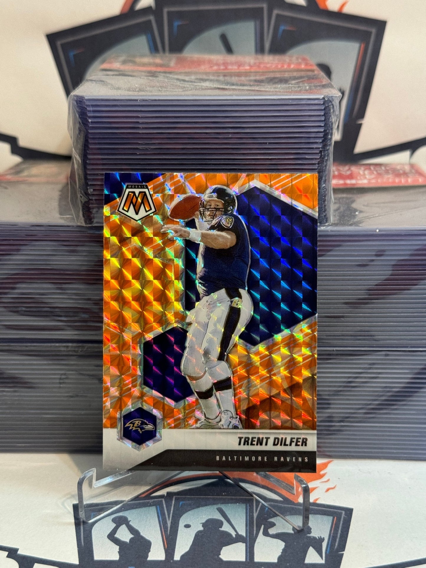 2021 Panini Mosaic (Orange Reactive Prizm) Trent Dilfer #22