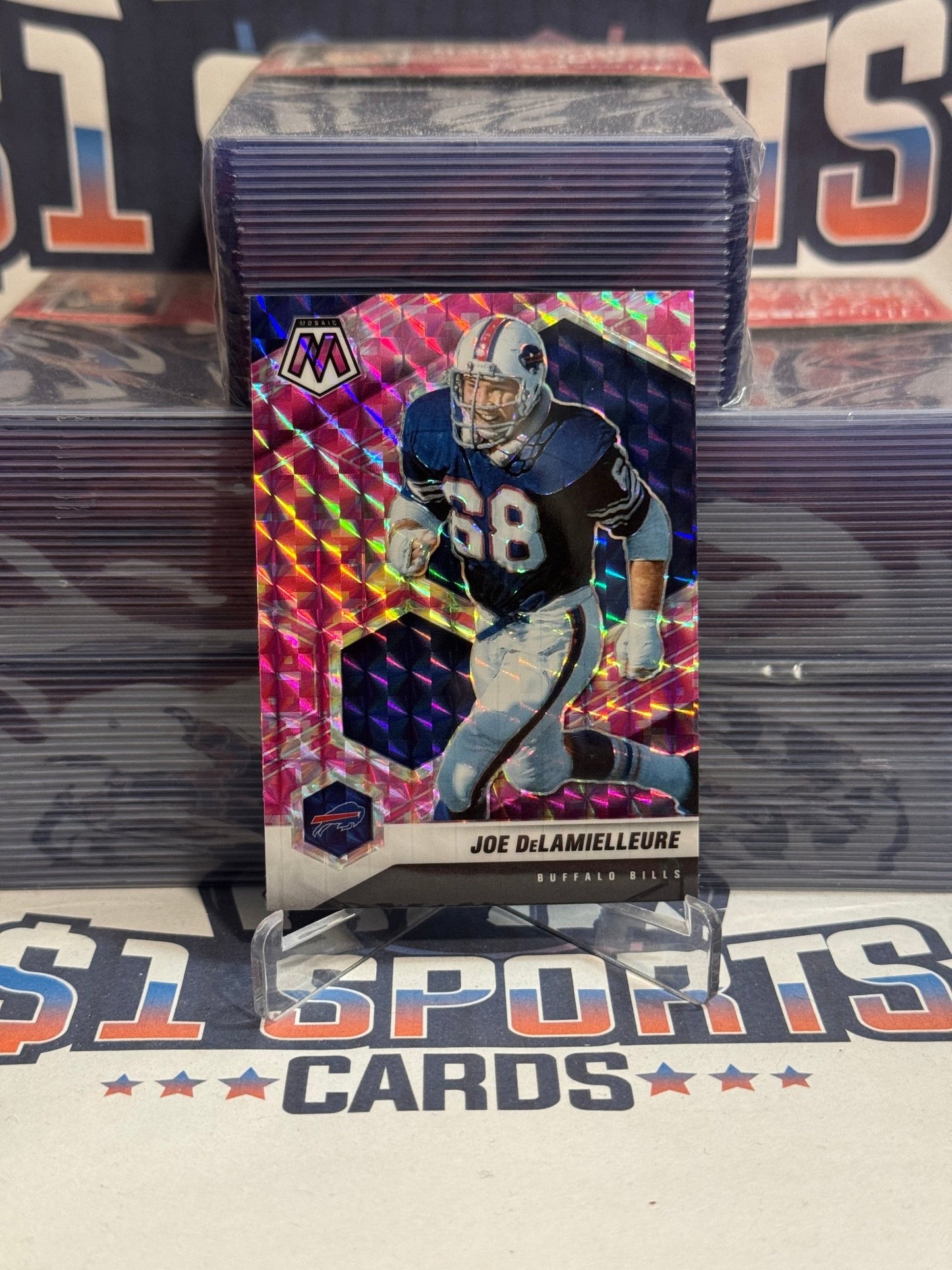 2021 Panini Mosaic (Pink Camo Prizm) Joe DeLamielleure 28
