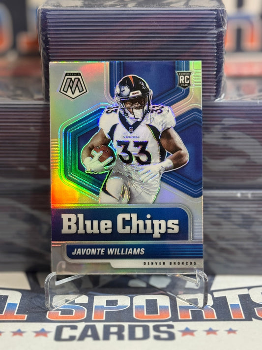 2021 Panini Mosaic (Silver Prizm, Blue Chips) Javonte Williams Rookie 14