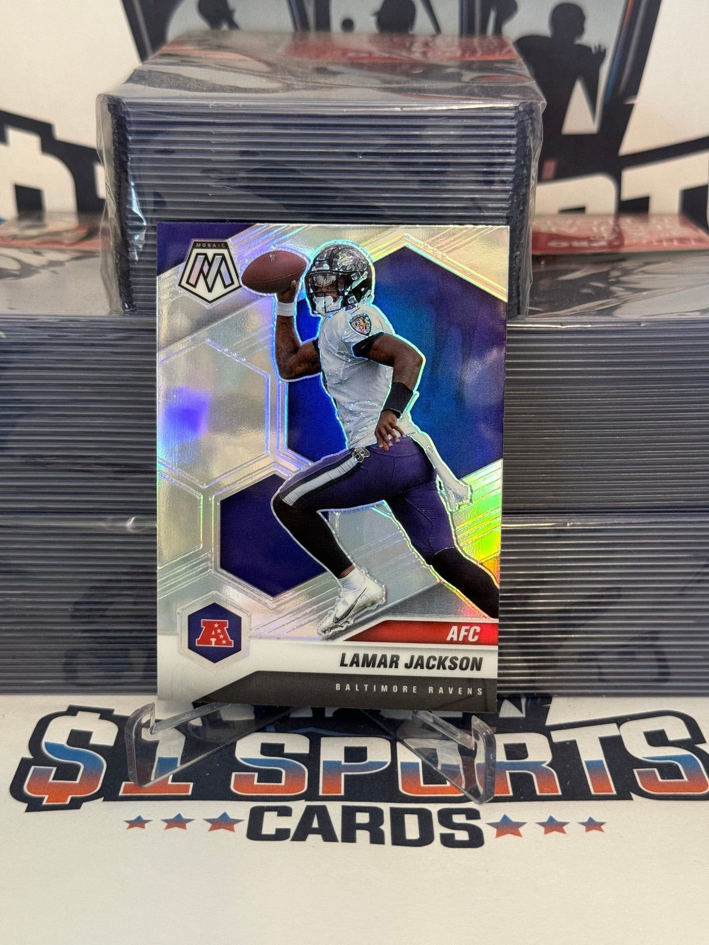 2021 Panini Mosaic (Silver Prizm) Lamar Jackson #222