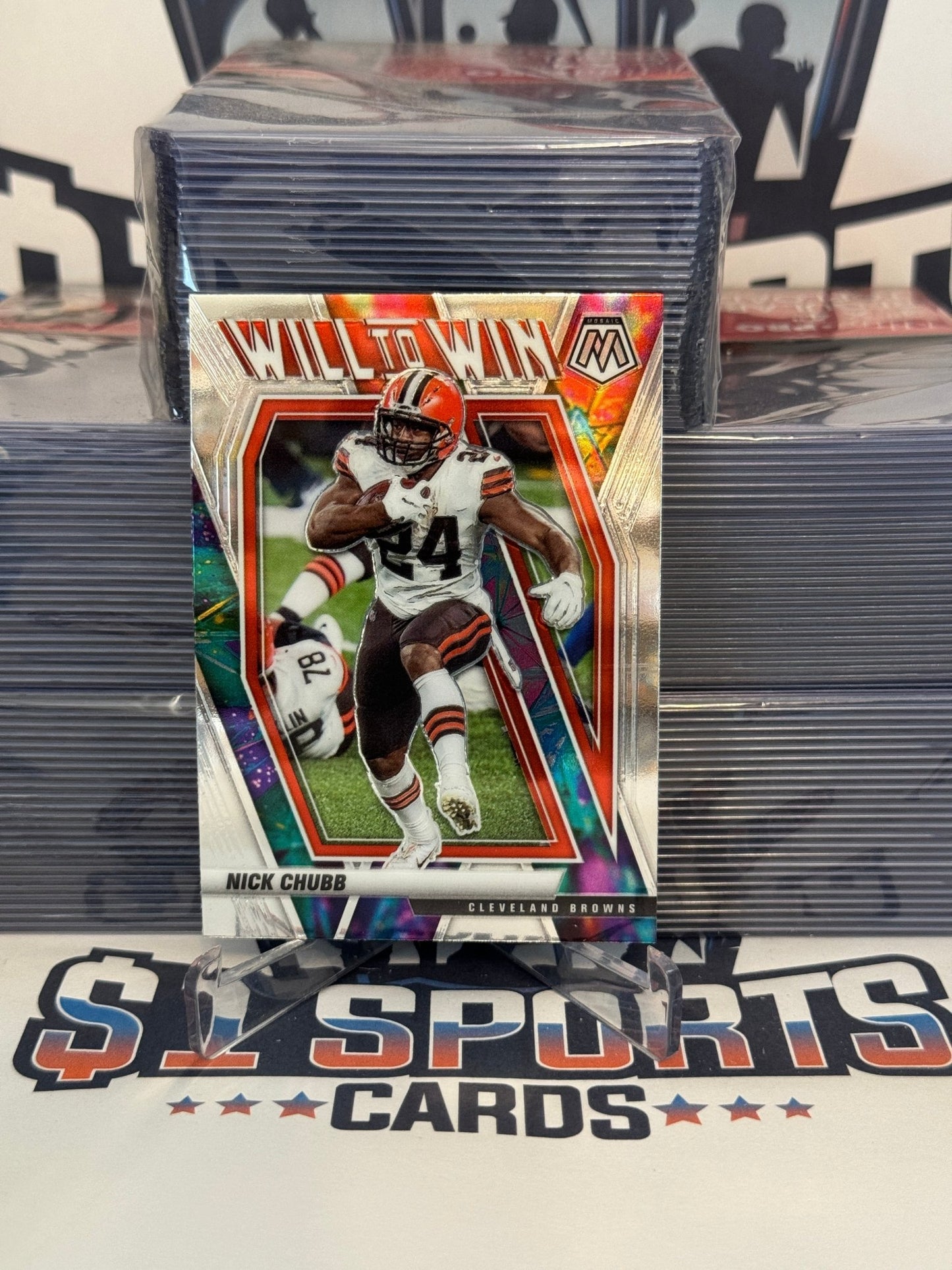 2021 Panini Mosaic (Will to Win) Nick Chubb #WW-10