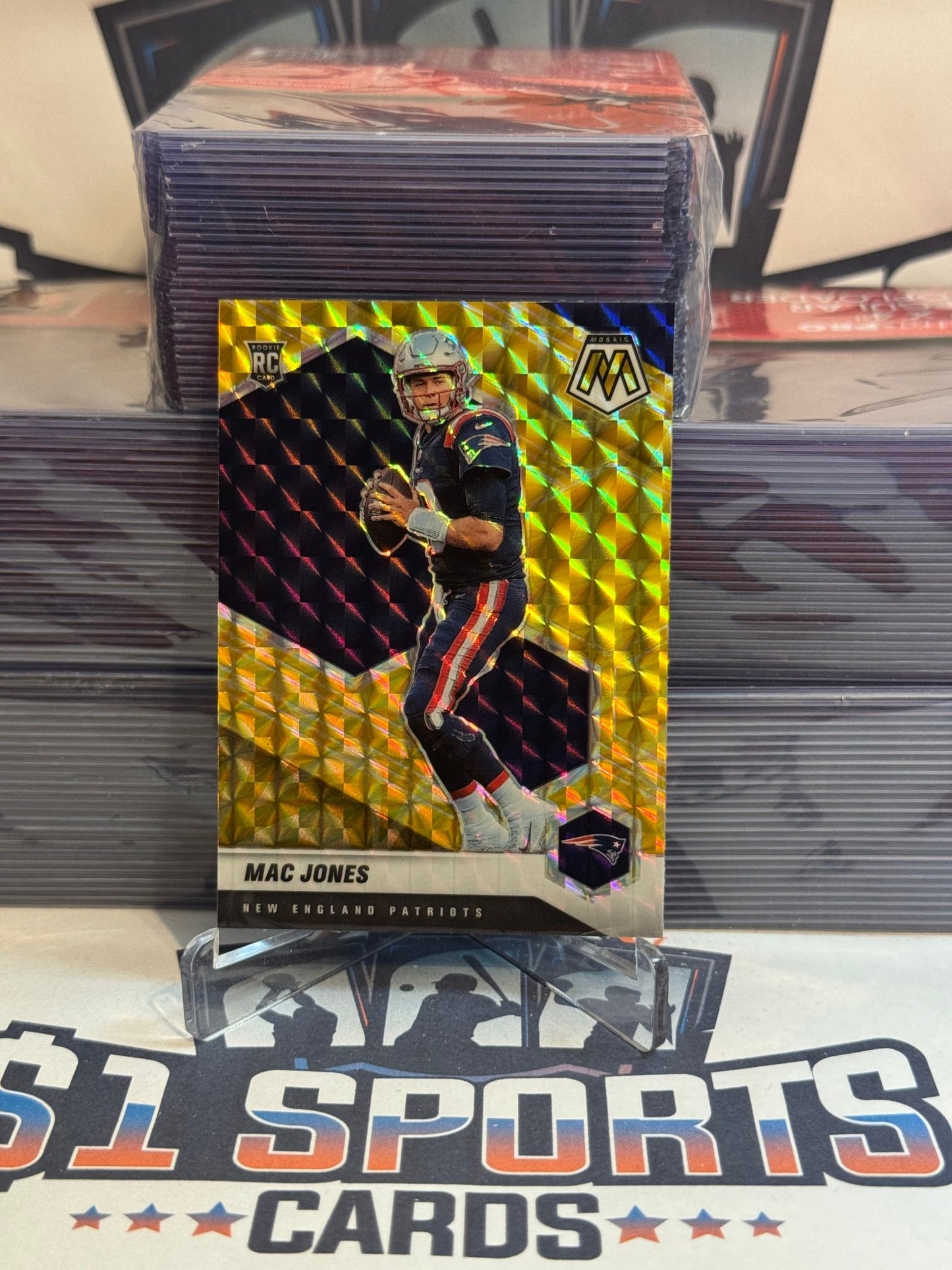 2021 Panini Mosaic (Yellow Reactive Prizm) Mac Jones Rookie #306