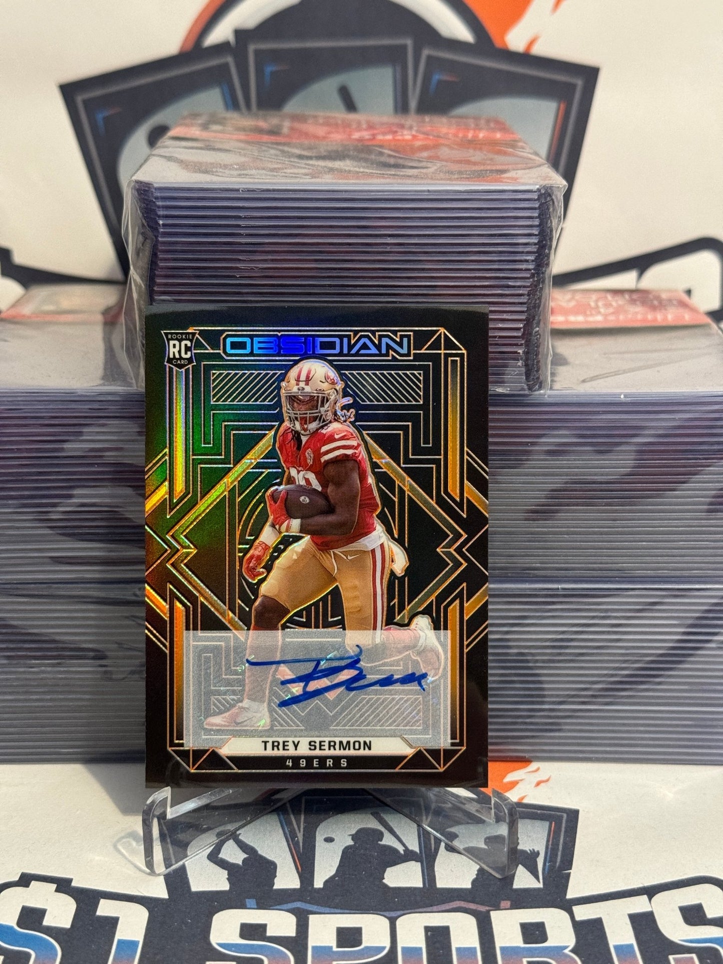 2021 Panini Obsidian (Orange, Auto 17/75) Trey Sermon Rookie #129