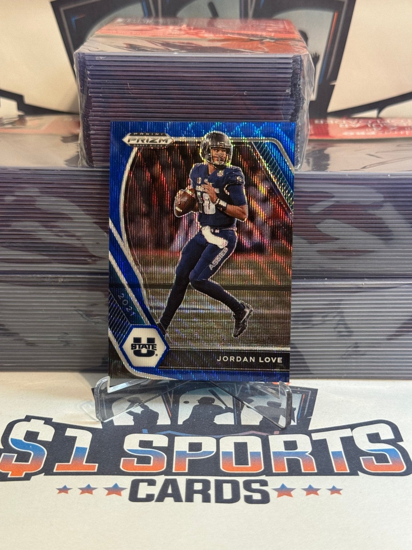 2021 Panini Prizm Draft Picks (Blue Wave Prizm 5/249) Jordan Love 33