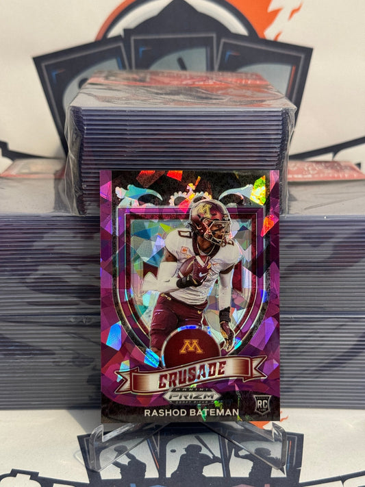 2021 Panini Prizm Draft Picks (Purple Ice Prizm, Crusade 7/149) Rashod Bateman Rookie #166