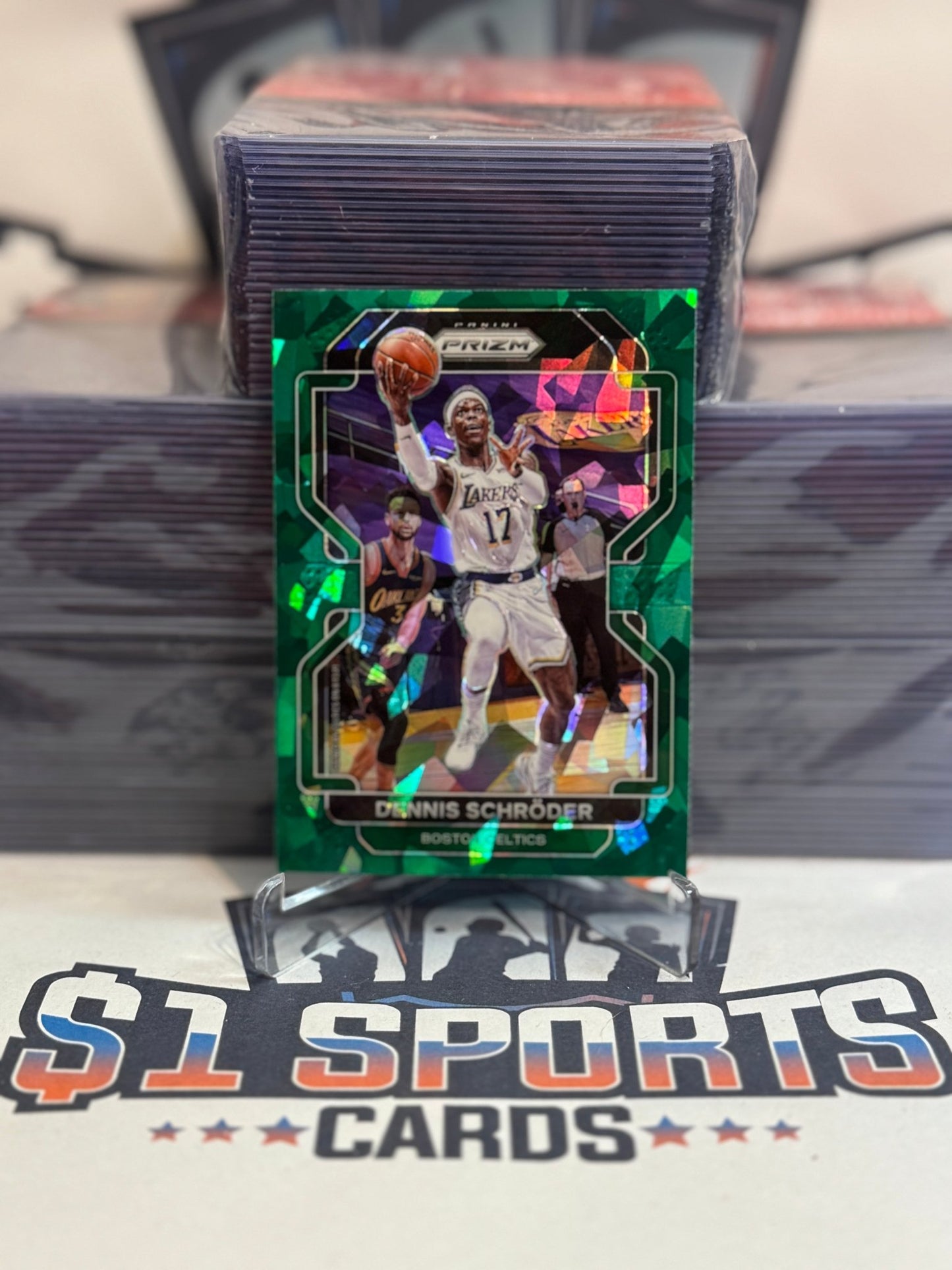 2021 Panini Prizm (Green Ice Prizm) Dennis Schroder #20