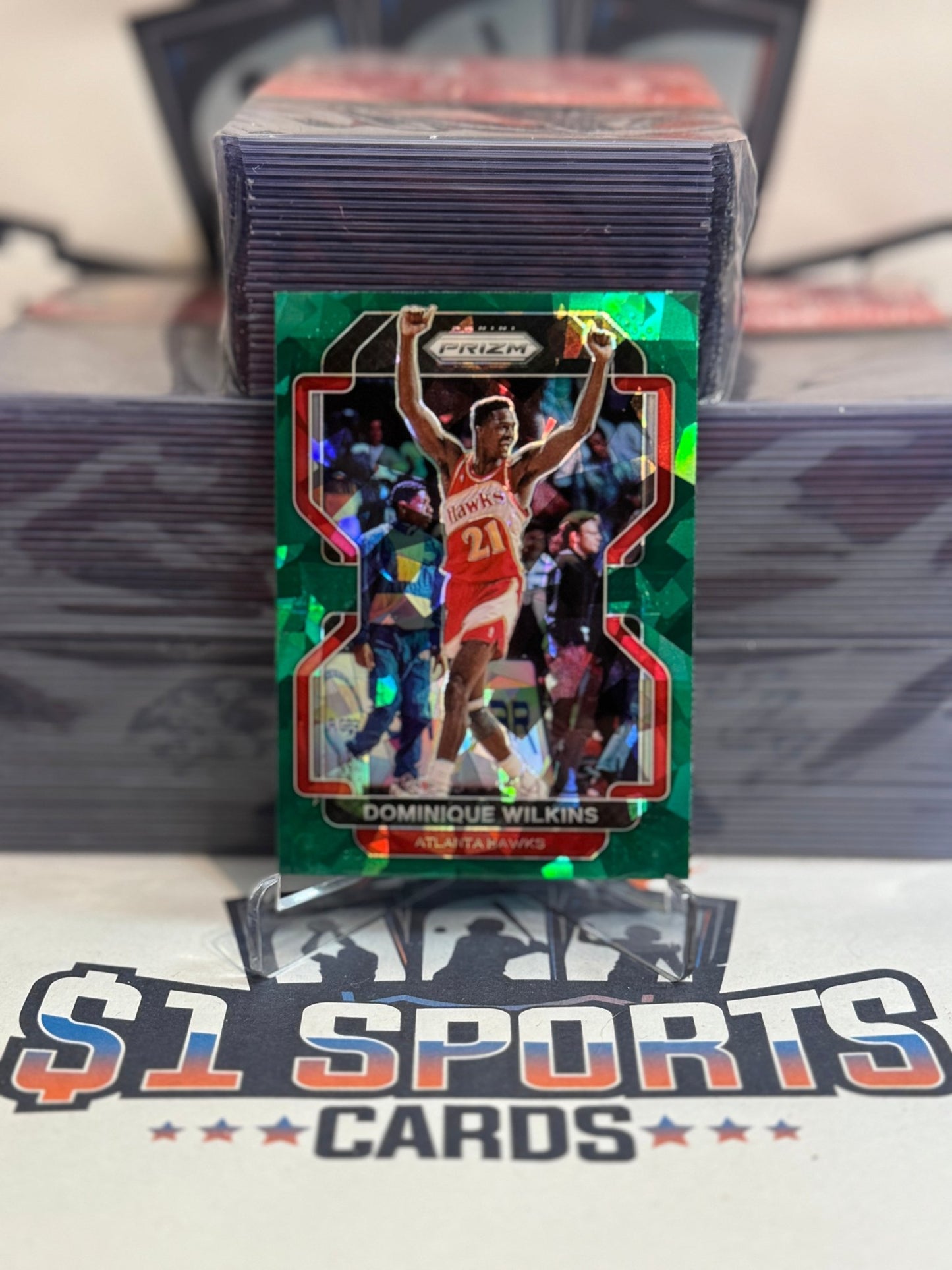 2021 Panini Prizm (Green Ice Prizm) Dominique Wilkins #252