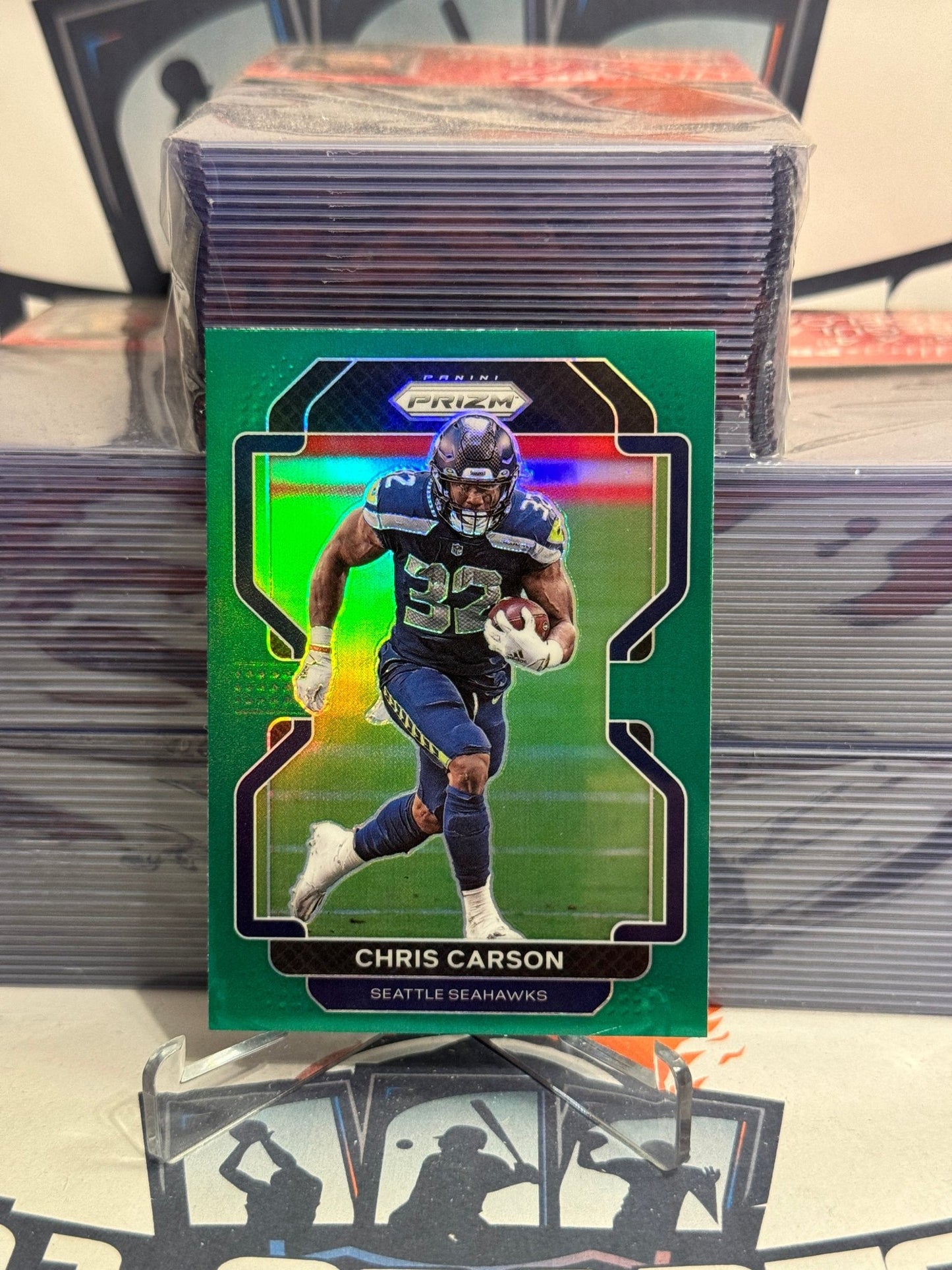 2021 Panini Prizm (Green Prizm) Chris Carson #46