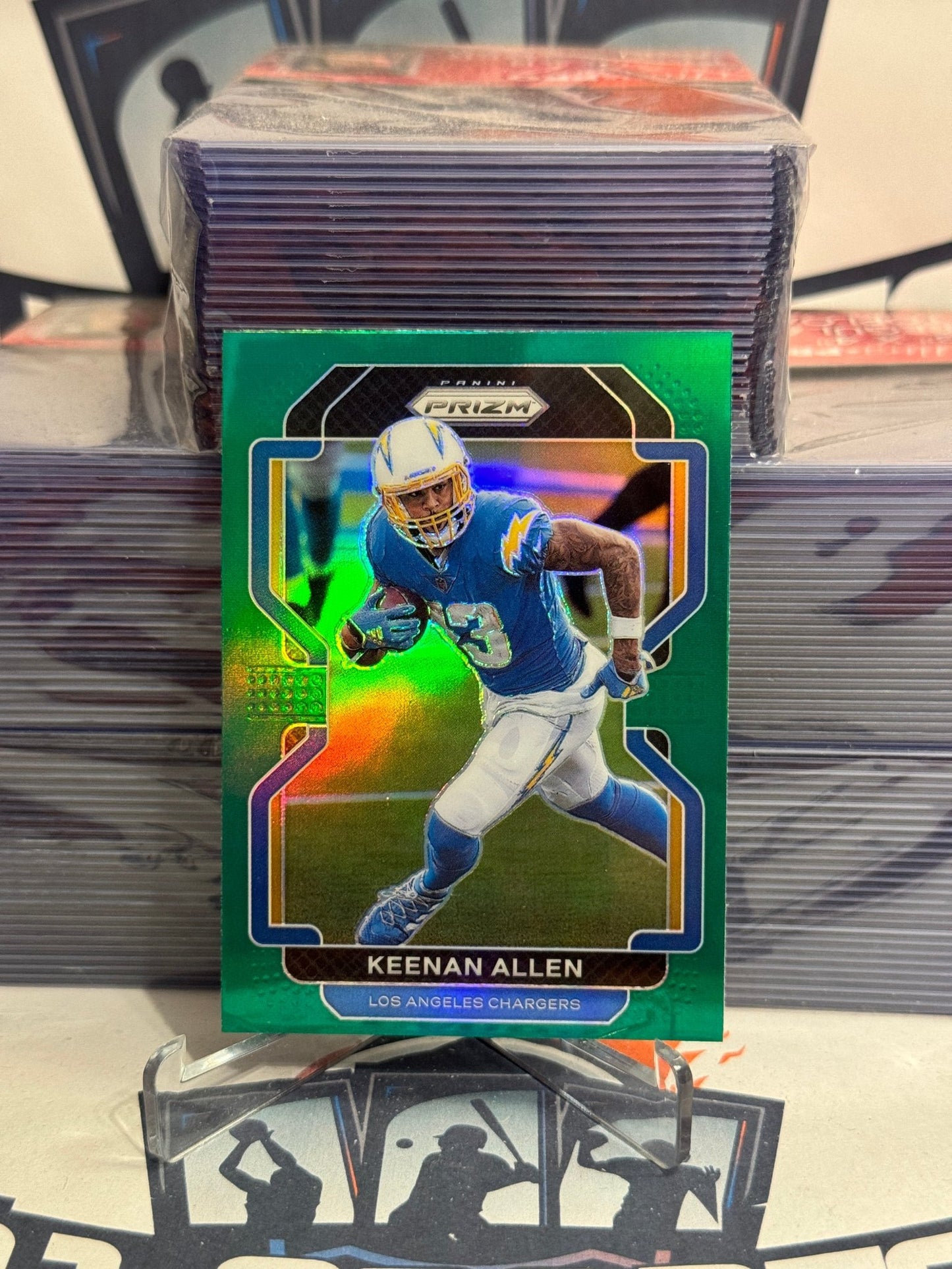 2021 Panini Prizm (Green Prizm) Keenan Allen #166