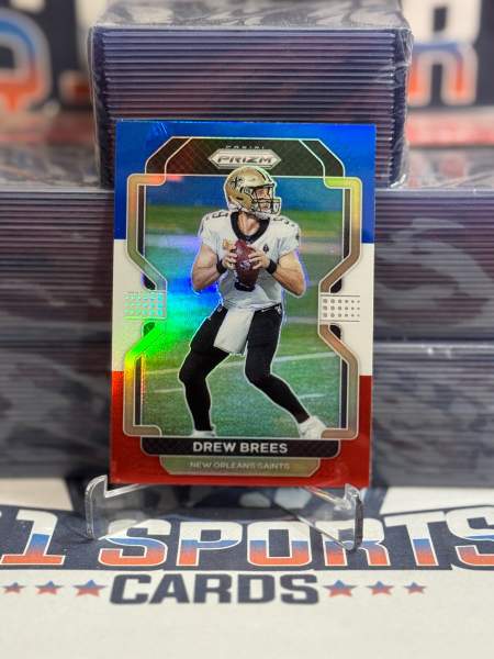 2021 Panini Prizm (Red White Blue Prizm) Drew Brees 309