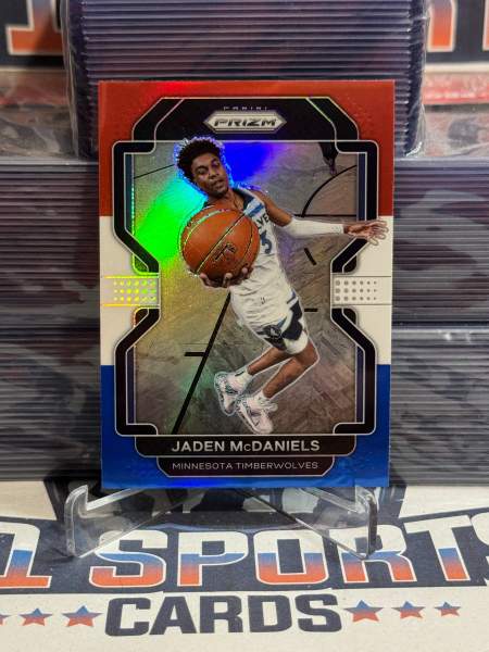 2021 Panini Prizm (Red White Blue Prizm) Jaden McDaniels 12