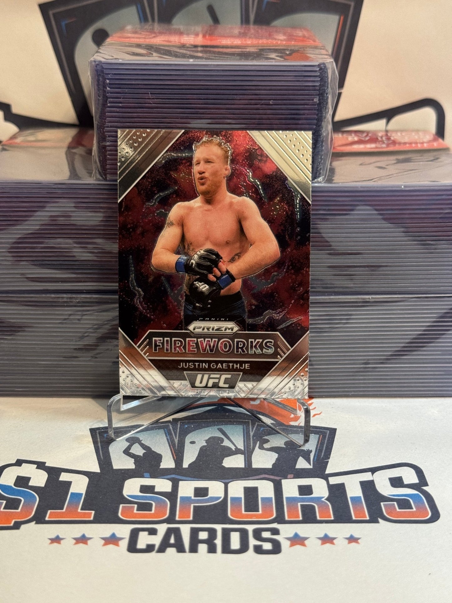 2021 Panini Prizm UFC (Fireworks) Justin Gaethje #10