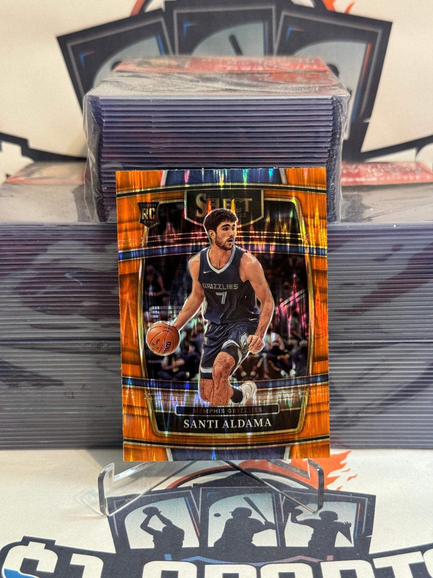 2021 Panini Select (Orange Shimmer Prizm) Santi Aldama Rookie #64