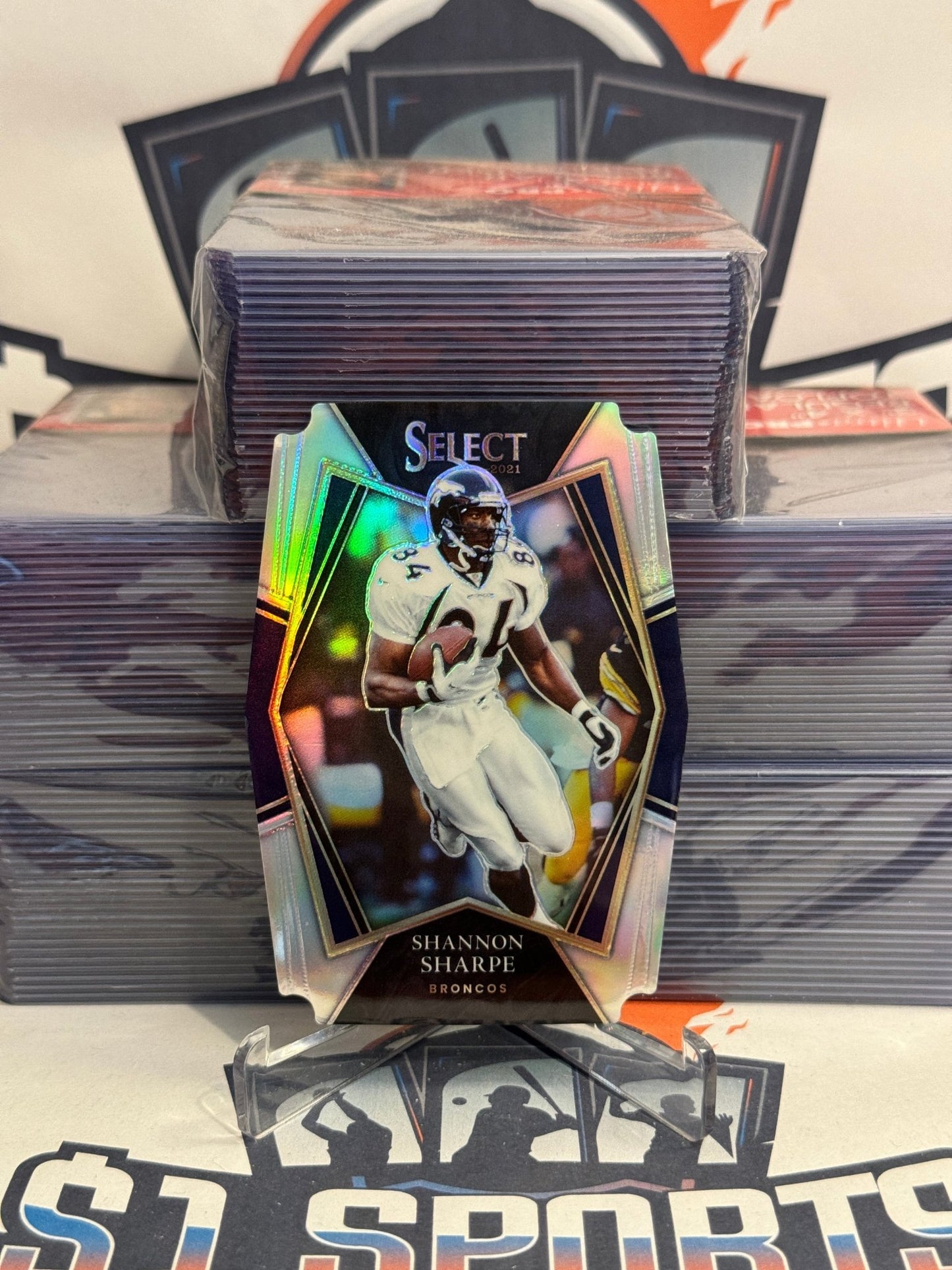 2021 Panini Select (Silver Die Cut Prizm) Shannon Sharpe #142