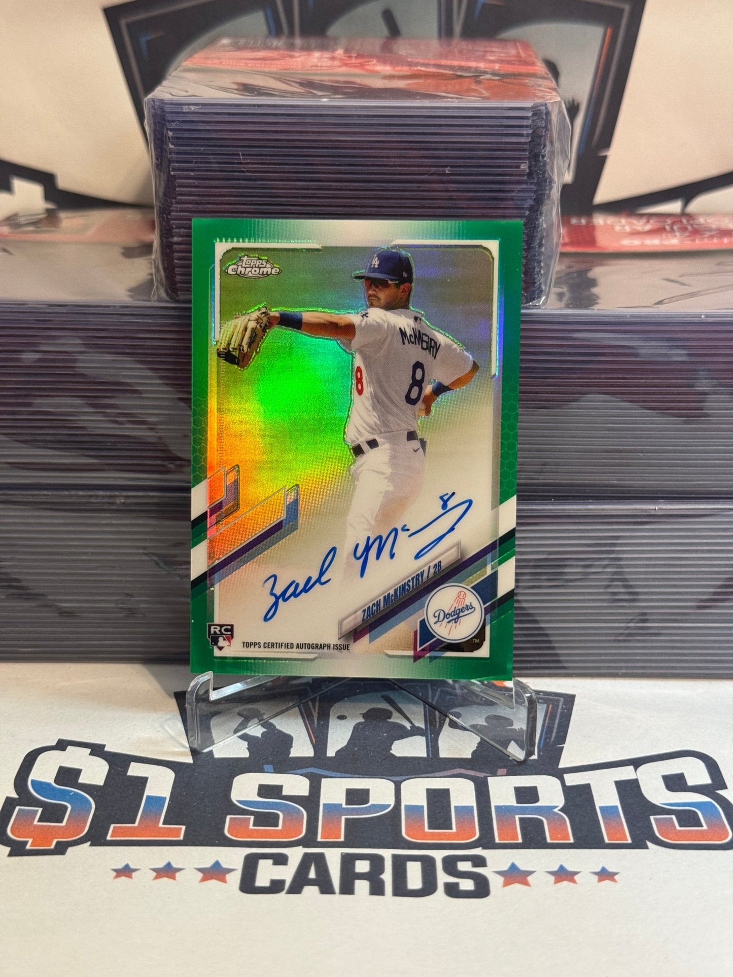 2021 Topps Chrome (Green Refractor, Auto 72/99) Zach McKinstry Rookie #RA - ZM