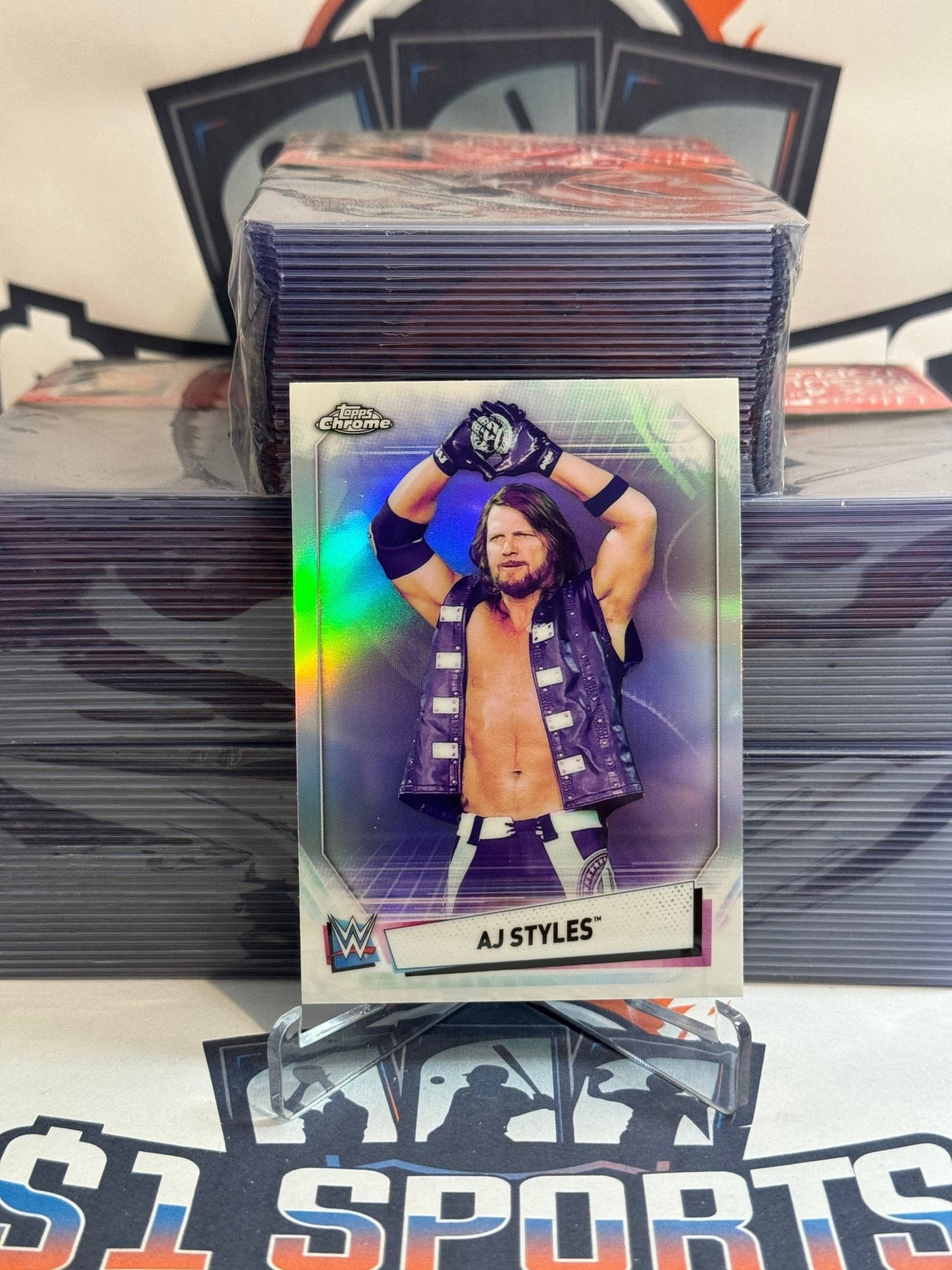 2021 Topps Chrome WWE (Image Variation Refractor) AJ Styles #IV-1