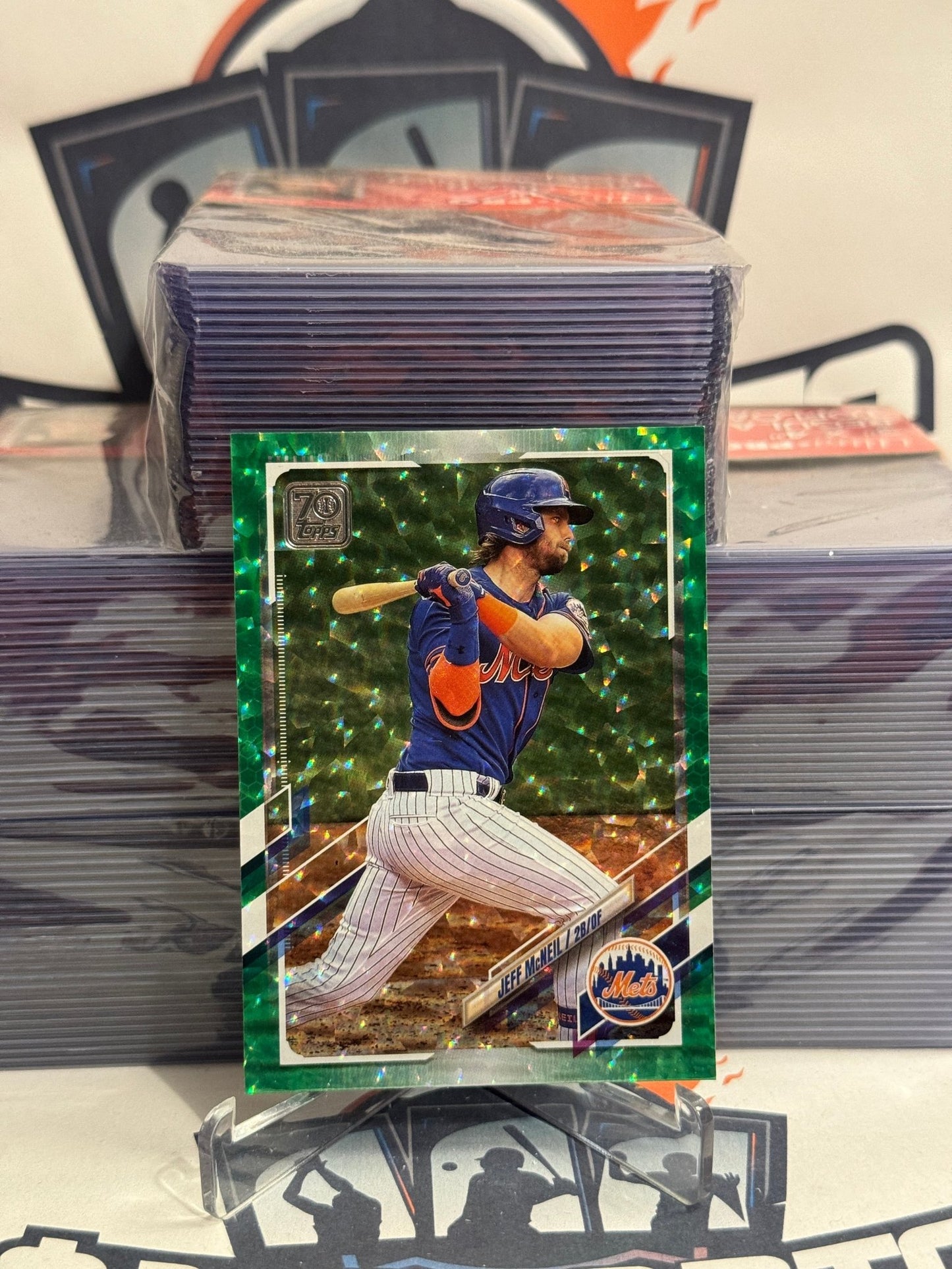 2021 Topps (Green Foil 468/499) Jeff McNeil #489