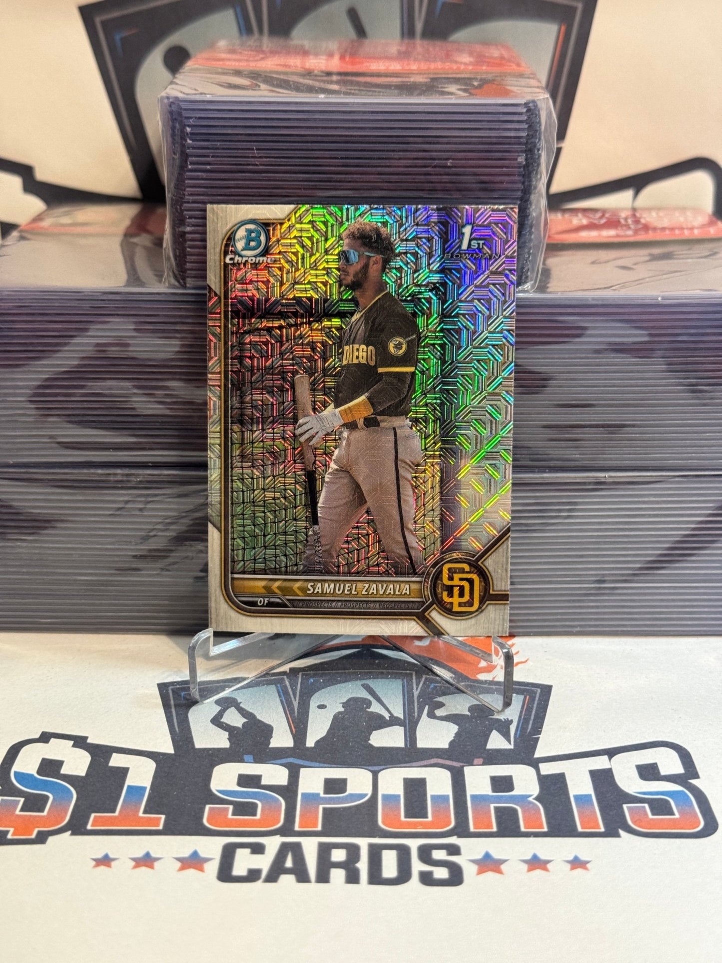 2022 Bowman Chrome Prospects (Mega Refractor, 1st Bowman) Samuel Zavala #BCP - 203