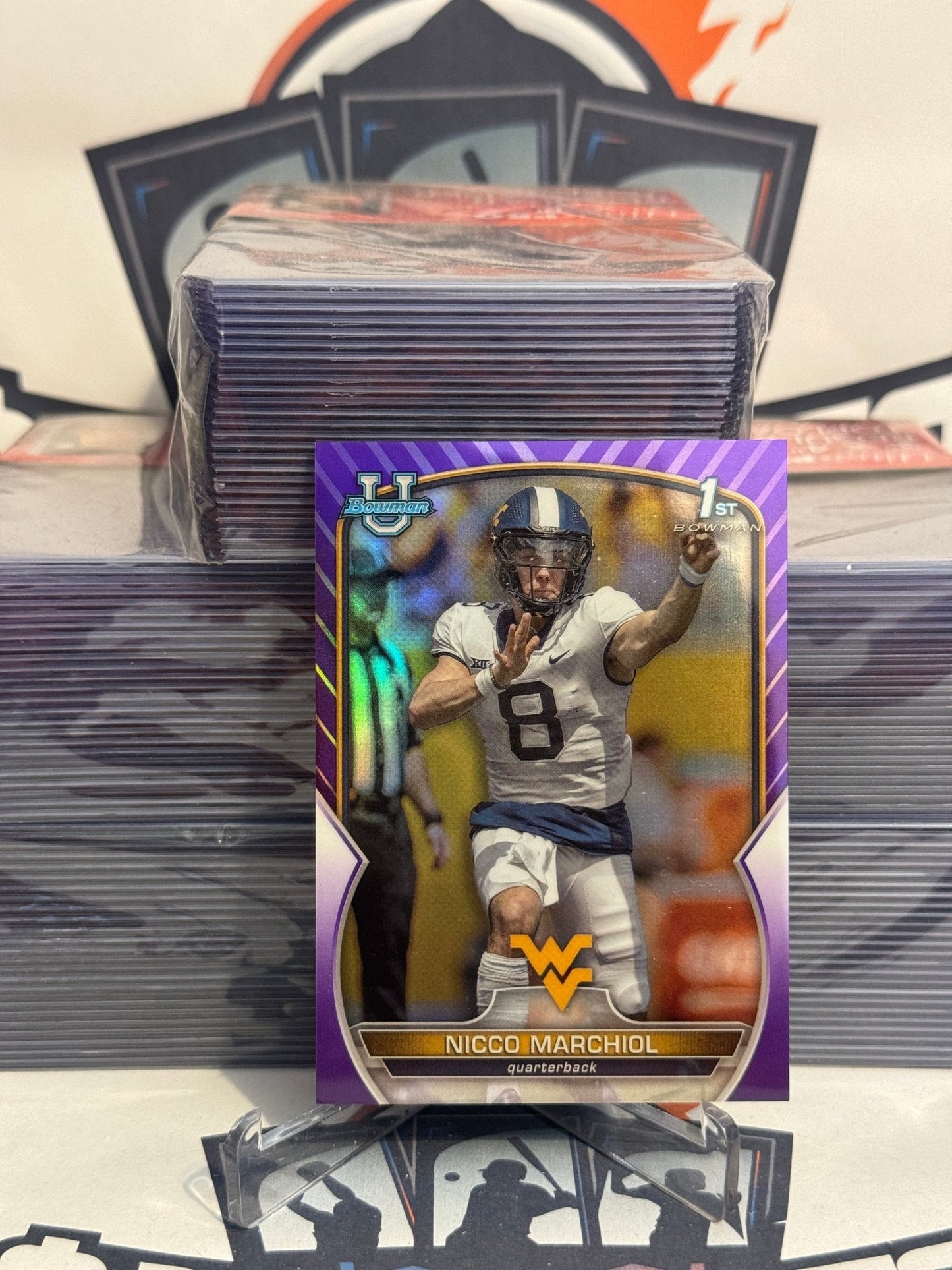 2022 Bowman Chrome University (Purple Refractor, 1st Bowman 77/399) Nicco Marchiol #77