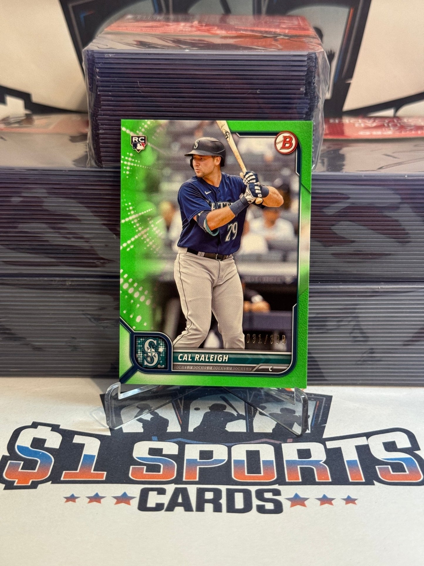 2022 Bowman (Neon Green 31/399) Cal Raleigh Rookie #49