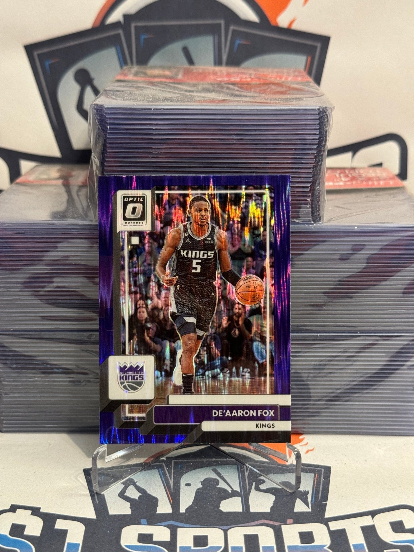 2022 Donruss Optic (Purple Shock Prizm) De'Aaron Fox #130