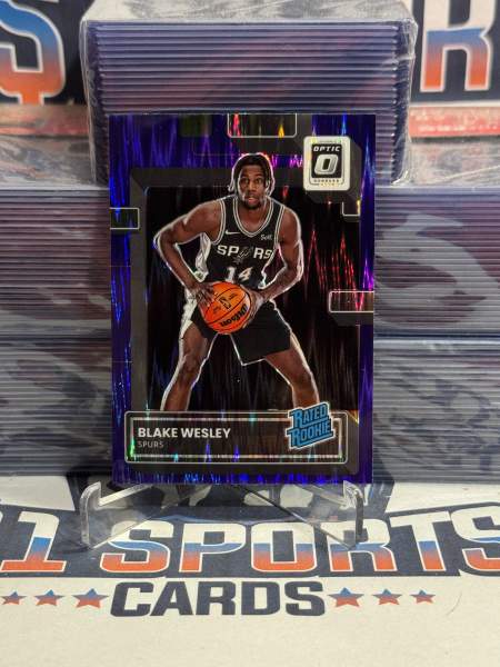 2022 Donruss Optic (Purple Shock Prizm, Rated Rookie) Blake Wesley 215