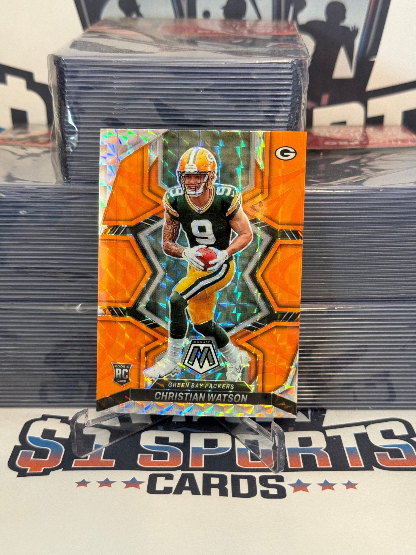 2022 Panini Mosaic (Orange Reactive Prizm) Christian Watson Rookie #327