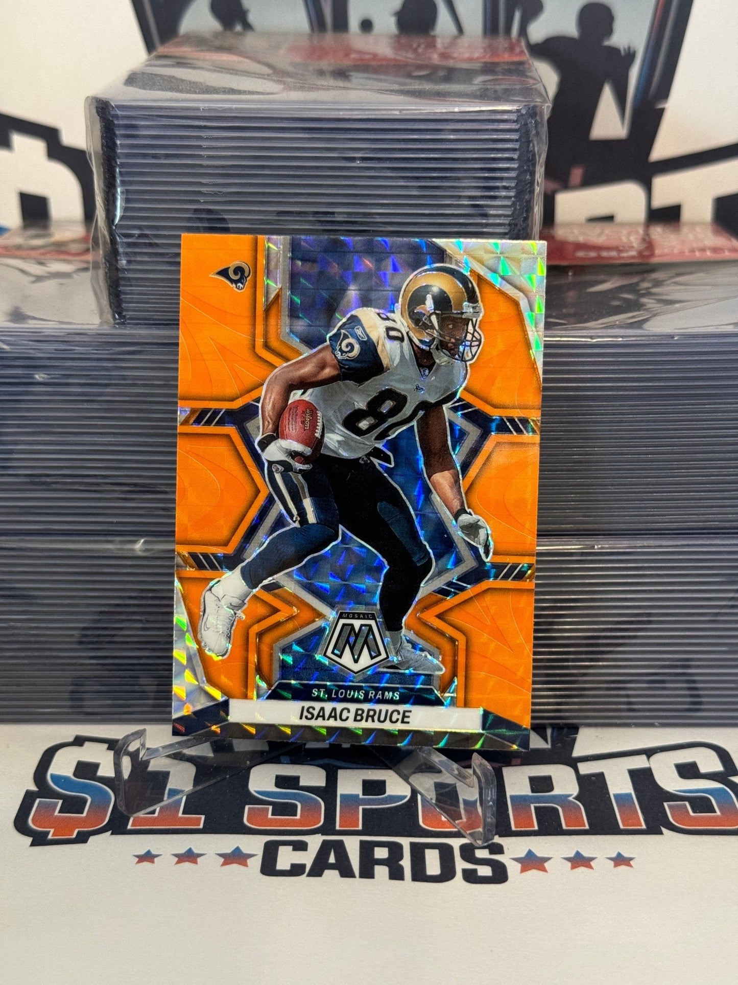 2022 Panini Mosaic (Orange Reactive Prizm) Isaac Bruce #242