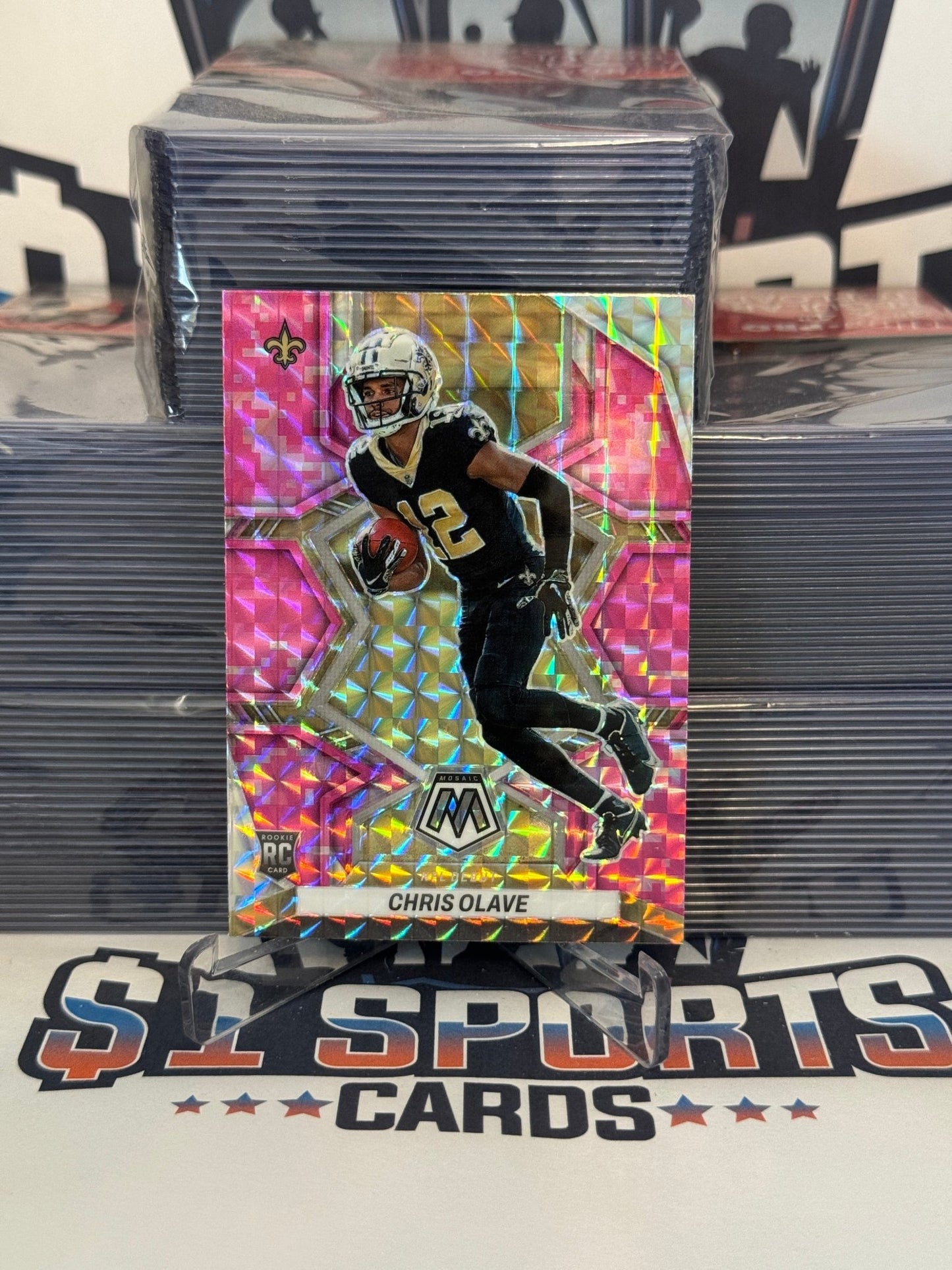 2022 Panini Mosaic (Pink Camo Prizm) Chris Olave Rookie #277
