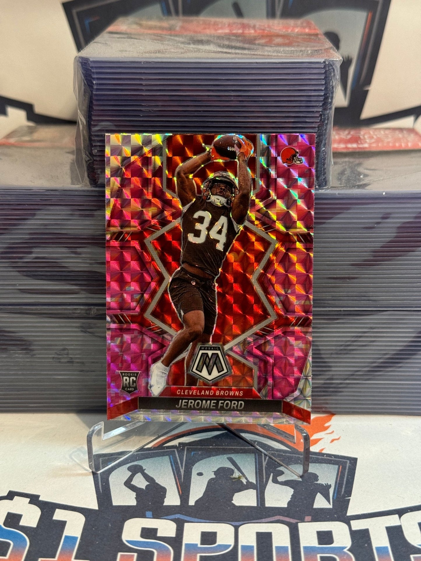 2022 Panini Mosaic (Pink Camo Prizm) Jerome Ford Rookie #353