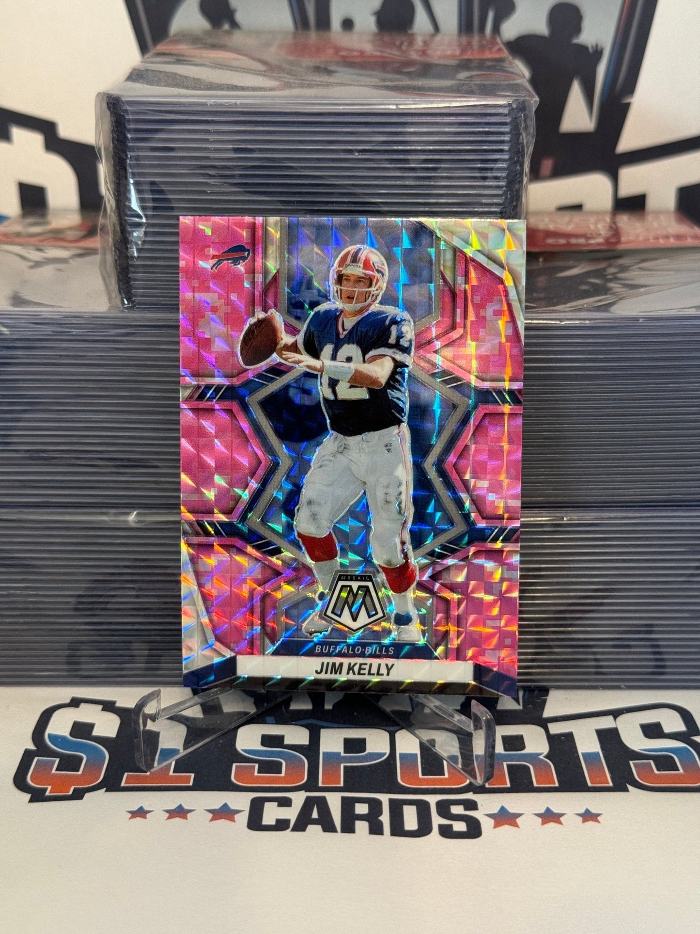 2022 Panini Mosaic (Pink Camo Prizm) Jim Kelly #26