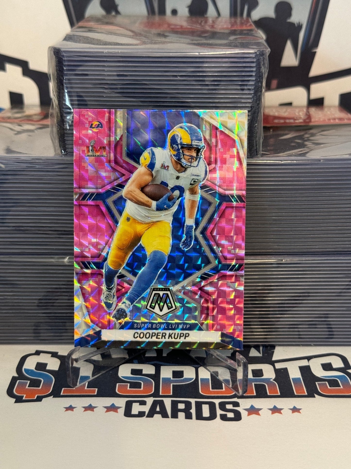 2022 Panini Mosaic (Pink Camo Prizm, Super Bowl MVP) Cooper Kupp #299