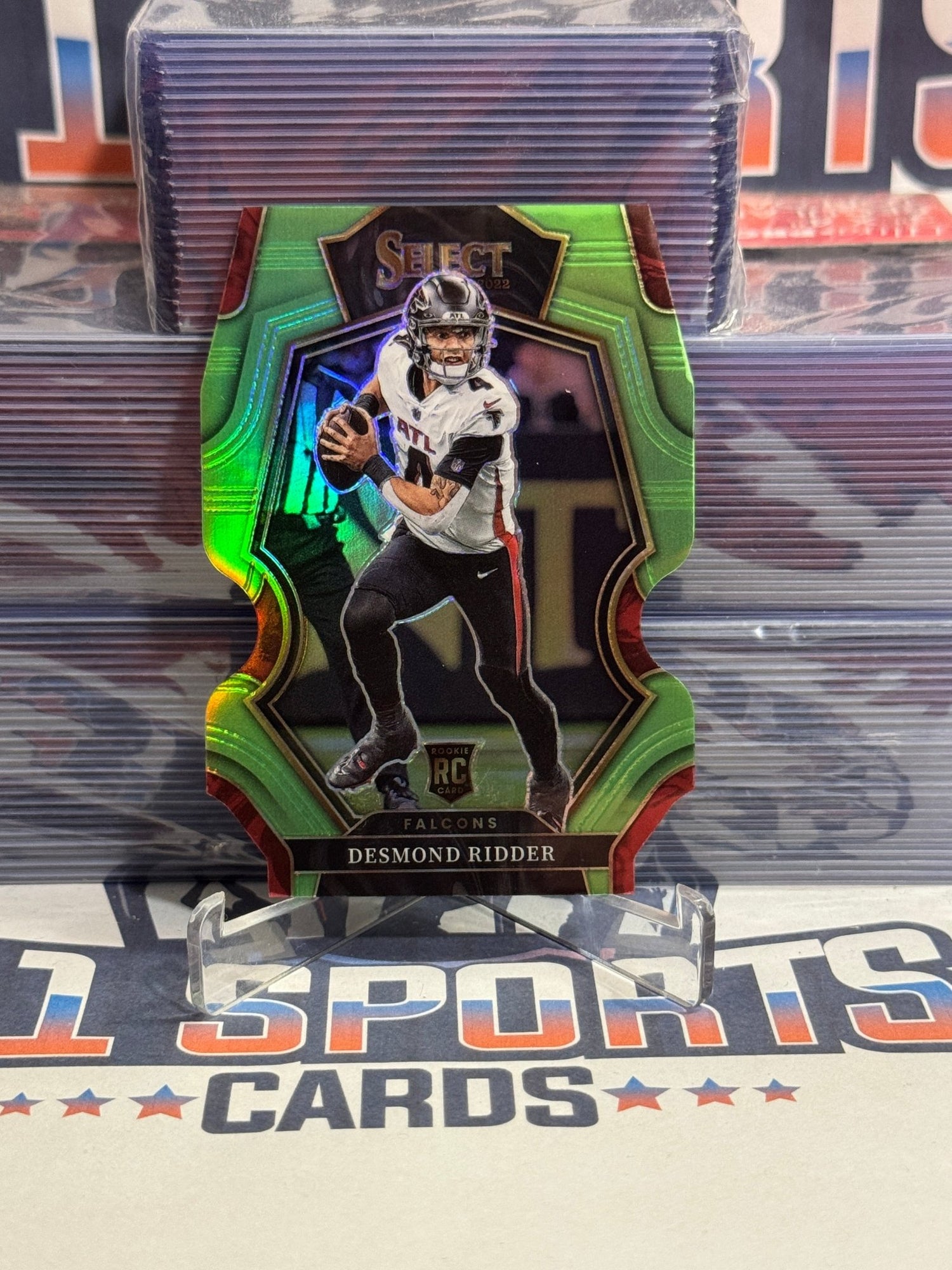 2022 Panini Select (Lime Green Die Cut Prizm 280/299) Desmond Ridder Rookie 104