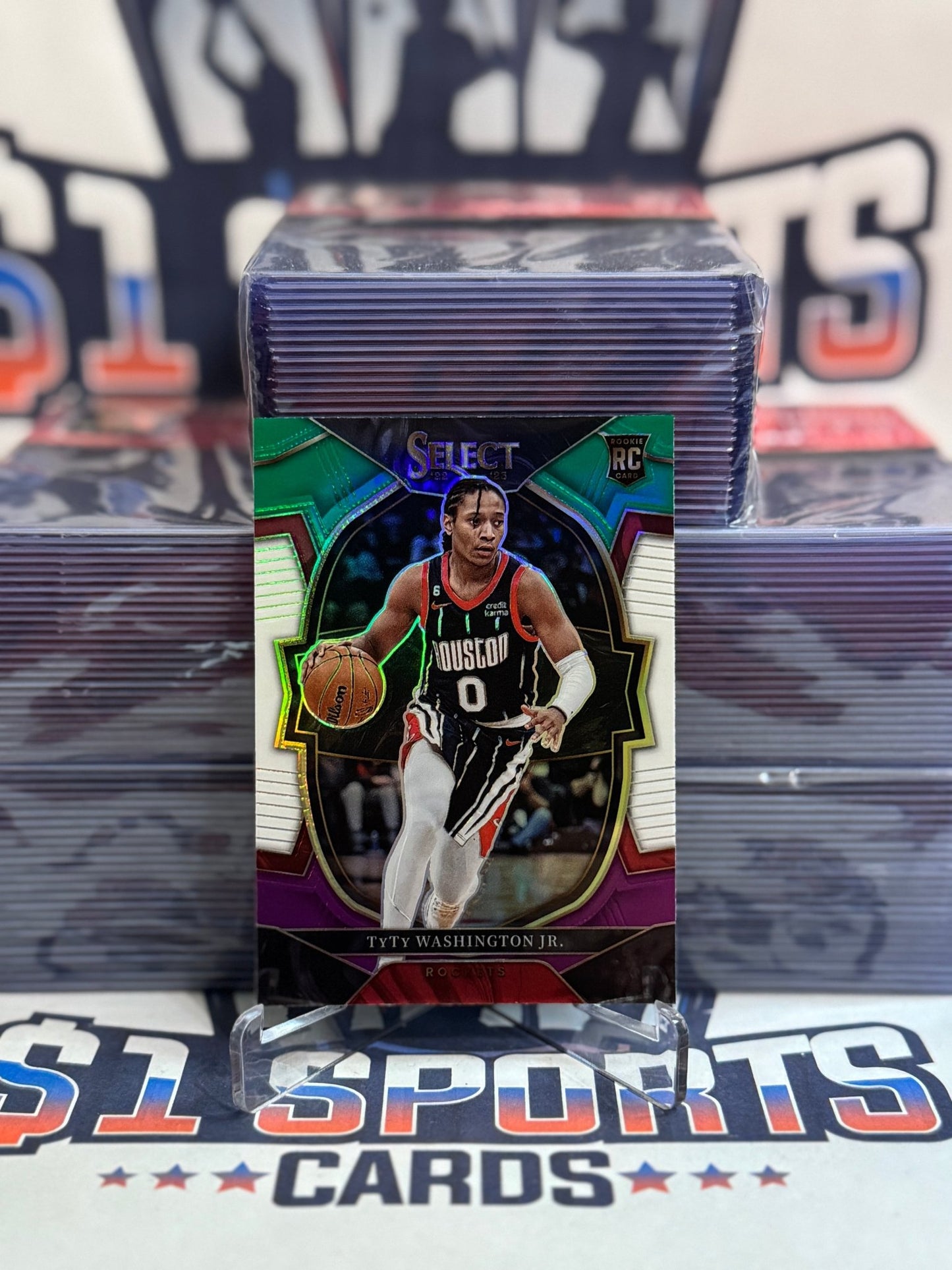 2022 Panini Select (Purple White Green Prizm) TyTy Washington Jr. Rookie #70