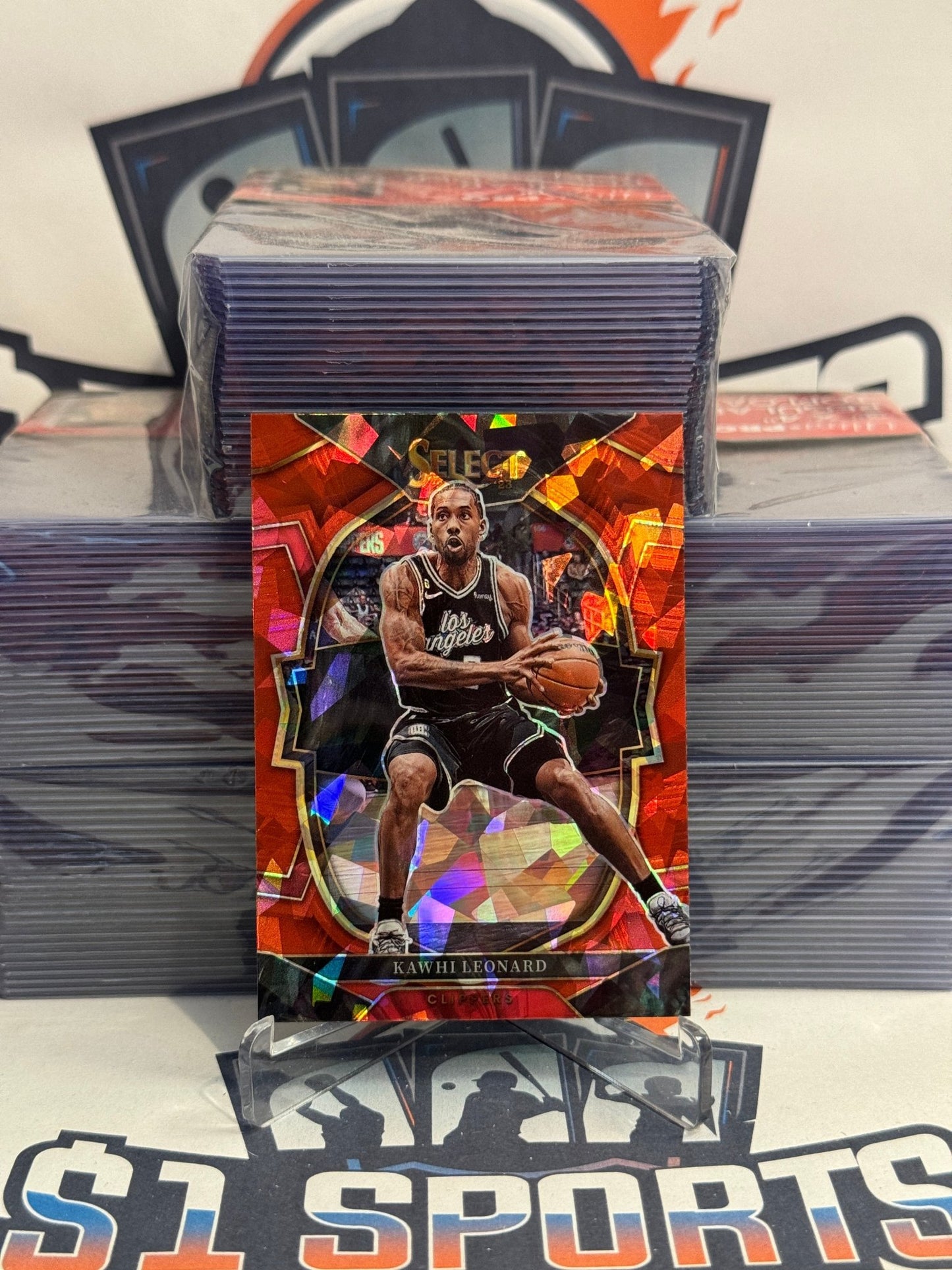 2022 Panini Select (Red Ice Prizm) Kawhi Leonard #65