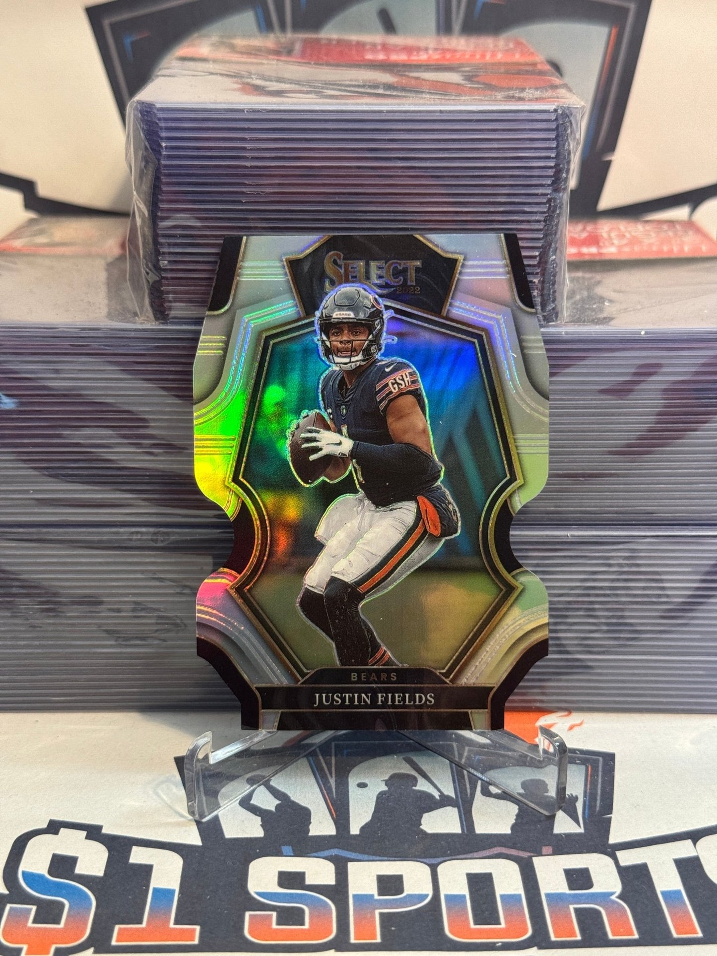 2022 Panini Select (Silver Die Cut Prizm) Justin Fields #117