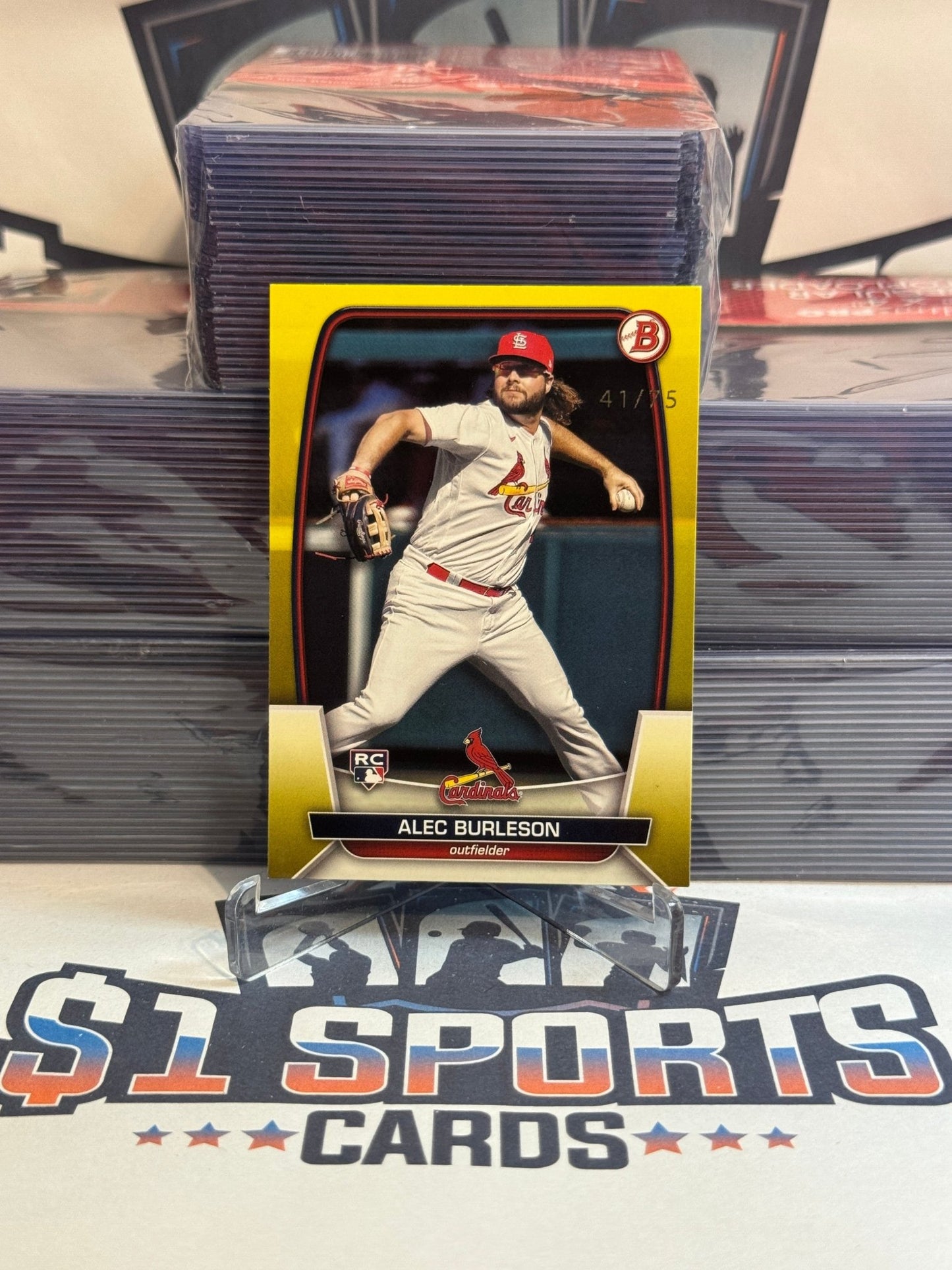 2023 Bowman (Yellow 41/75) Alec Burleson Rookie #47