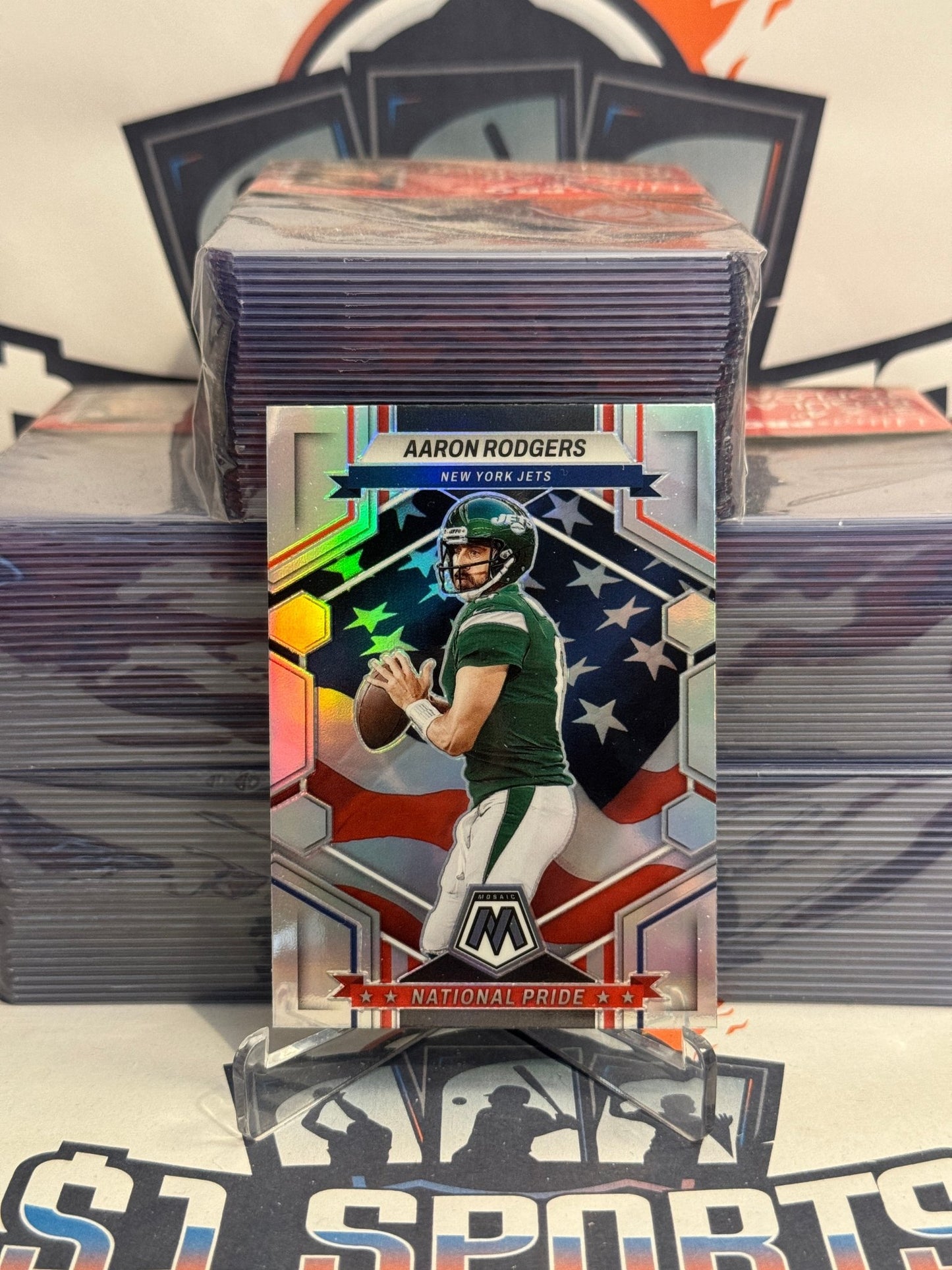 2023 Panini Mosaic (Silver Prizm, National Pride) Aaron Rodgers #253