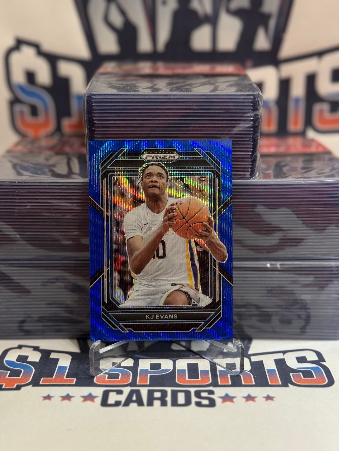 2023 Panini Prizm Draft Picks (Blue Wave Prizm 174/249) KJ Evans #14