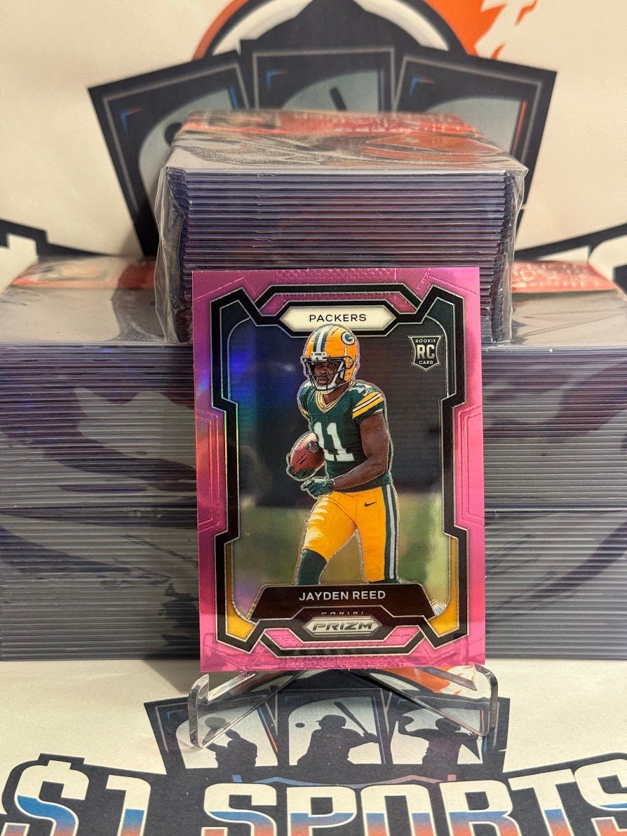 2023 Panini Prizm (Pink Prizm) Jayden Reed Rookie #335
