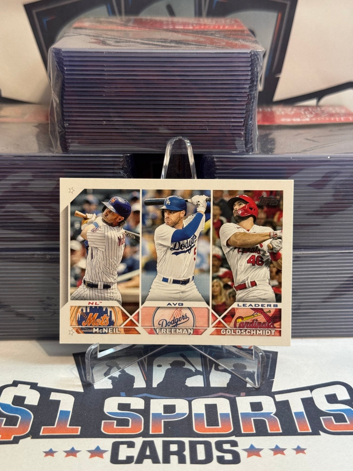 2023 Topps (NL Batting Leaders) Jeff McNeil, Freddie Freeman, Paul Goldschmidt #43