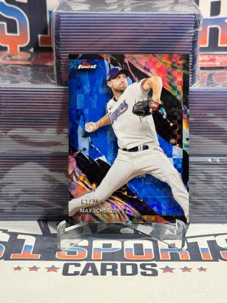 2024 Topps Finest (Blue Checkerboard Refractor 63/75) Max Scherzer 129