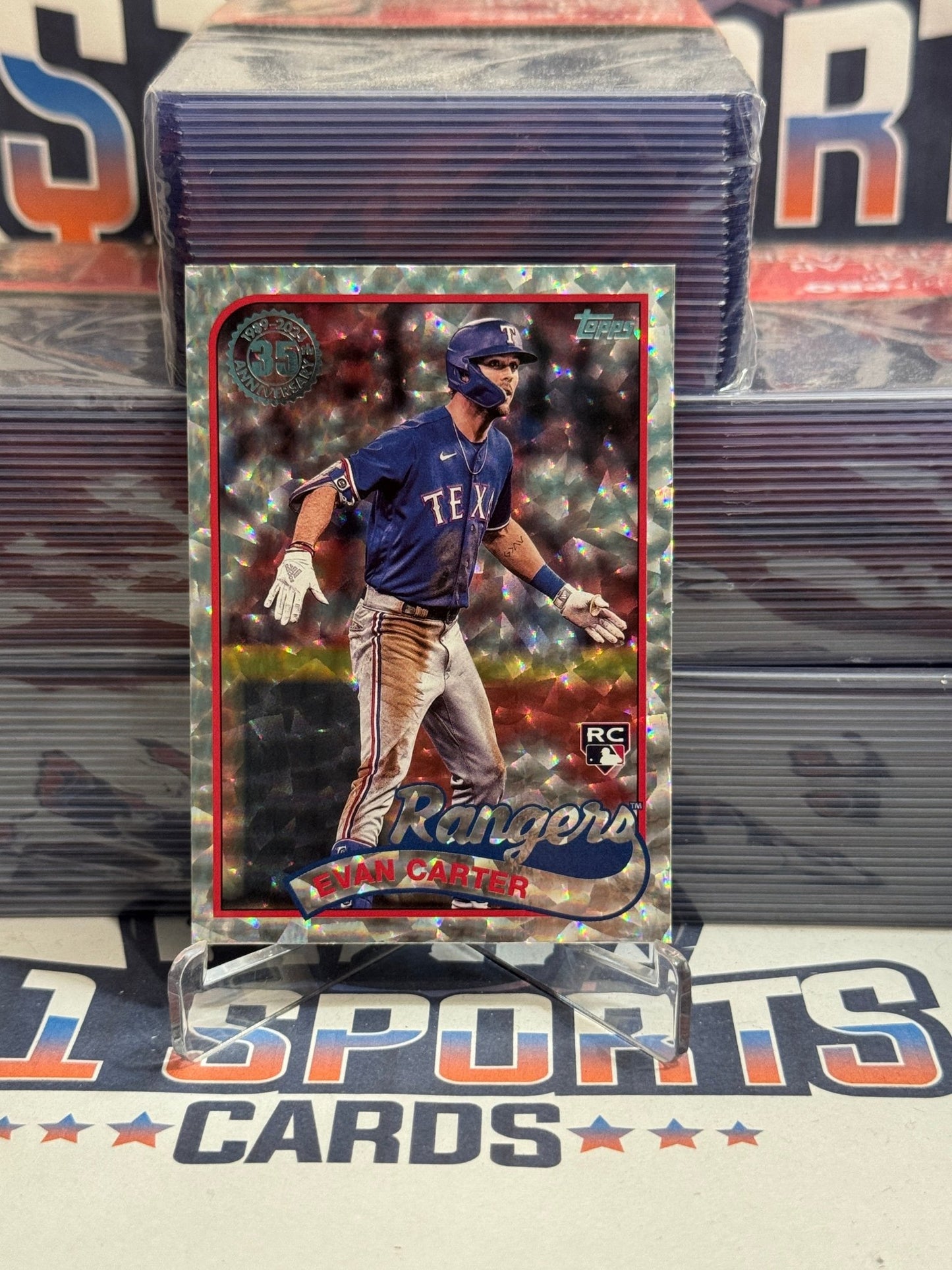 2024 Topps (Foil, 1989 Redux) Evan Carter Rookie #89B2 - 45