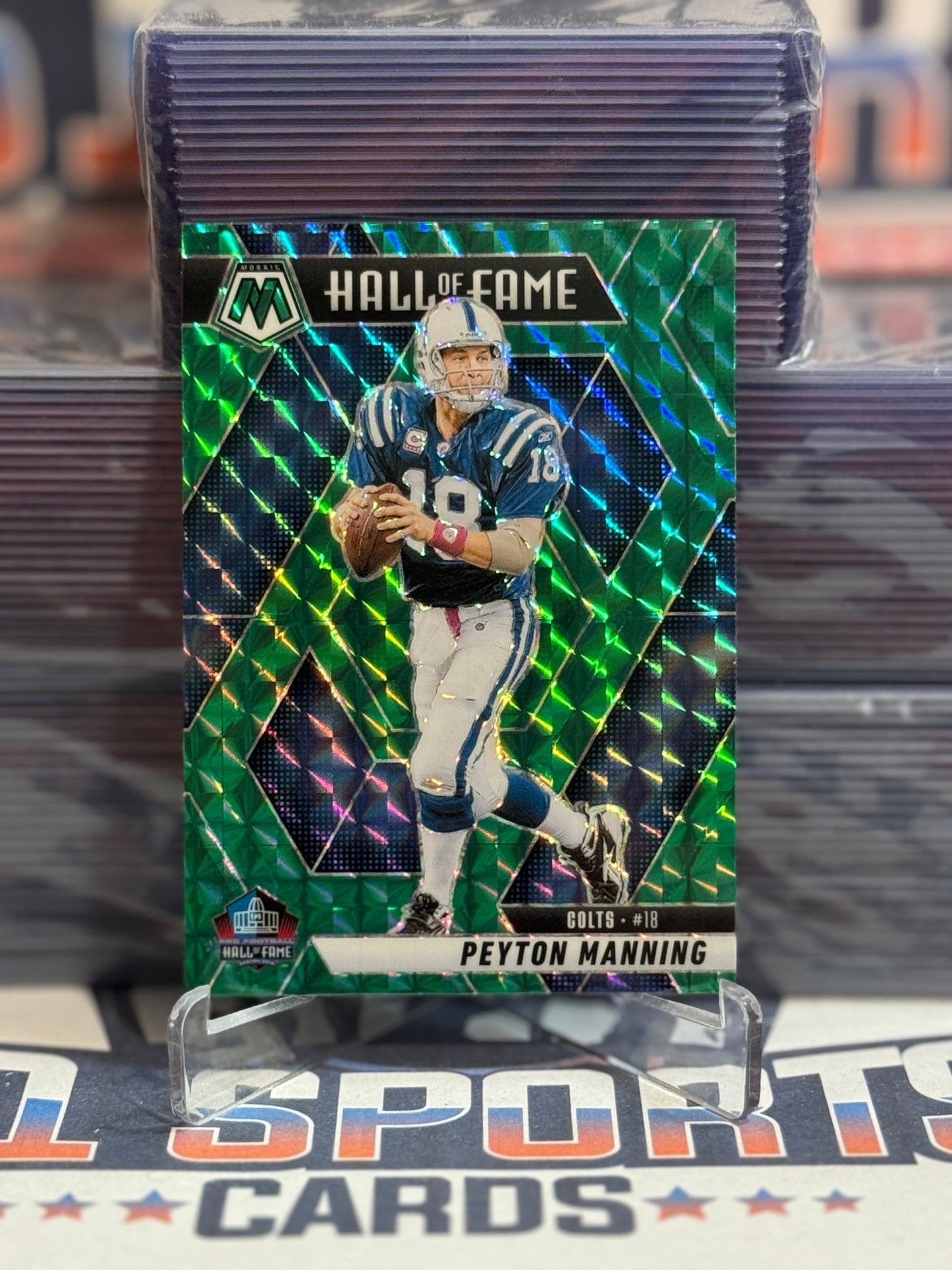 2025 Panini Mosaic (Green Prizm, Hall of Fame) Peyton Manning 296