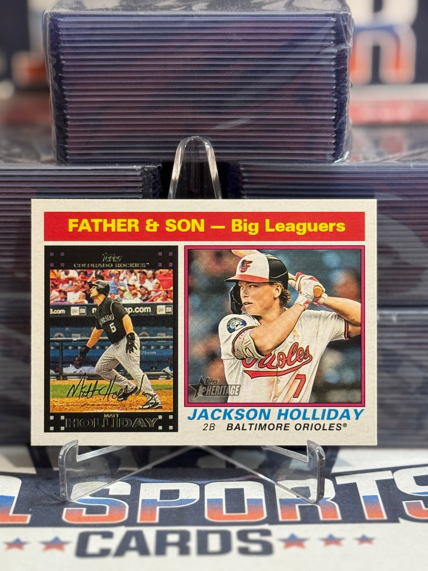 2025 Topps Heritage (Father & Son) Jackson Holliday (Rookie) & Matt Holliday 66